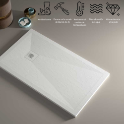 Plato de ducha Classic | Textura lisa | carga mineral válvula incluida