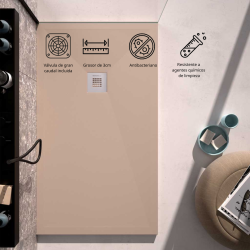 Plato de ducha Classic | Textura pizarra | carga mineral válvula incluida