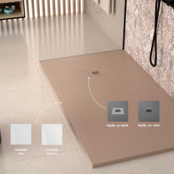 Plato de ducha Classic | Textura pizarra | carga mineral válvula incluida