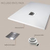 Plato de ducha Rota | Textura pizarra | carga mineral válvula y rejilla incluida