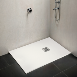 Plato de ducha Rota | Textura pizarra | carga mineral válvula y rejilla incluida