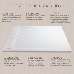 Plato de ducha Large | Textura pizarra | carga mineral válvula y rejilla incluida