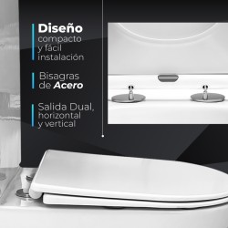 Pack Inodoro completo compact round rimless blanco con tapa amortiguada UF