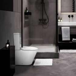 Pack Inodoro completo compact round rimless blanco con tapa amortiguada UF