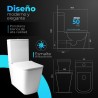 Pack Inodoro completo compact square rimless blanco con tapa amortiguada UF