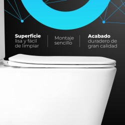 Pack Inodoro completo compact square rimless blanco con tapa amortiguada UF