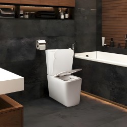 Pack Inodoro completo compact square rimless blanco con tapa amortiguada UF