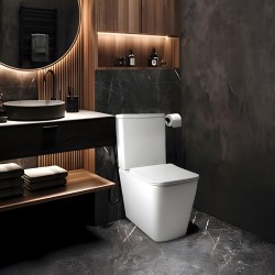 Pack Inodoro completo compact square rimless blanco con tapa amortiguada UF