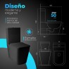 Pack Inodoro completo compact square rimless negro con tapa amortiguada UF