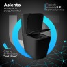 Pack Inodoro completo compact square rimless negro con tapa amortiguada UF