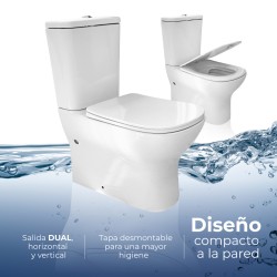 Pack Inodoro completo compacto con rimles y tapa amor en UF. Doble descarga