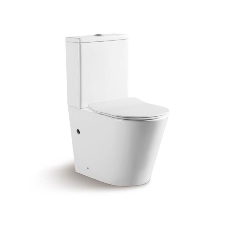 Pack Inodoro completo compact redondo rimles blanco con tapa amortiguada UF