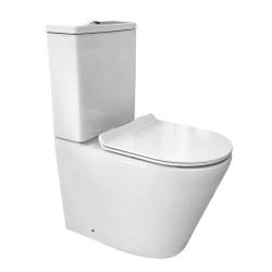 Pack Inodoro completo compact redondo rimles blanco con tapa amortiguada UF