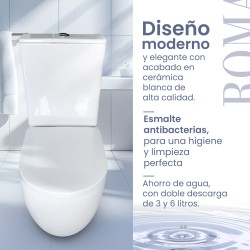 Pack Inodoro completo compacto con rimless y tapa en UF. Doble descarga