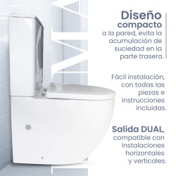 Pack Inodoro completo compacto con rimless y tapa en UF. Doble descarga