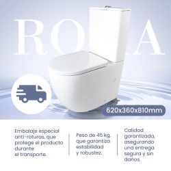 Pack Inodoro completo compacto con rimless y tapa en UF. Doble descarga