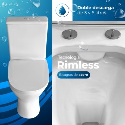 Pack Inodoro completo tapa UF y rimless con doble descarga