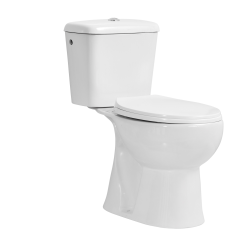 Pack Inodoro salida vertical con mecanismo, tapa con asiento y fijaciones