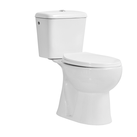 Pack Inodoro salida vertical con mecanismo, tapa con asiento y fijaciones