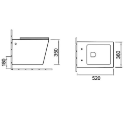 Pack Indoro suspendido cuadrado blanco con tapa amortiguada UF