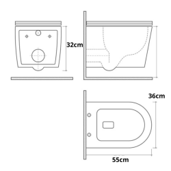 Pack Indoro suspendido redondo blanco con tapa amortiguada UF