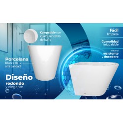 Bidé redondo fabricado en porcelana blanca de alta calidad