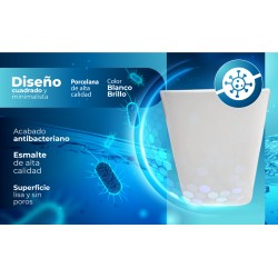 Bidé cuadrado, fabricado en porcelana blanca de alta calidad