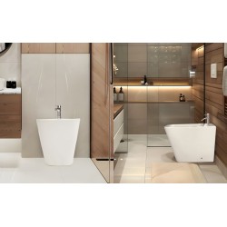 Bidé cuadrado, fabricado en porcelana blanca de alta calidad