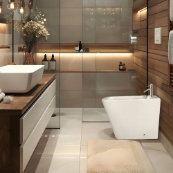 Bidé cuadrado, fabricado en porcelana blanca de alta calidad