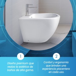 Bidé  redondeado de cerámica blanca de alta calidad