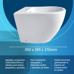 Bidé  redondeado de cerámica blanca de alta calidad