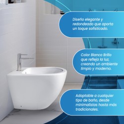 Bidé  redondeado de cerámica blanca de alta calidad