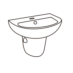 Lavabo con Pedestal de porcelana blanca