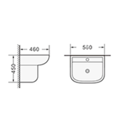Lavabo con Pedestal de porcelana blanca