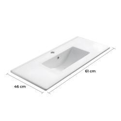 Encimera de porcelana blanca de 60 cm