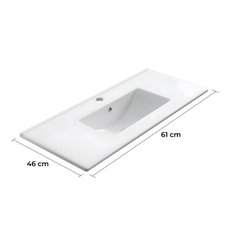 Encimera de porcelana blanca de 60 cm