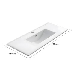 Encimera de porcelana blanca de 70 cm