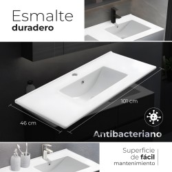 Encimera de porcelana blanca de 100 cm