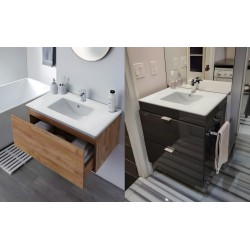 Encimera de porcelana blanca de 120 cm