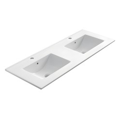 Encimera de porcelana blanca con dos senos de 120 cm