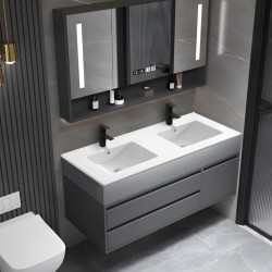 Encimera de porcelana blanca con dos senos de 120 cm