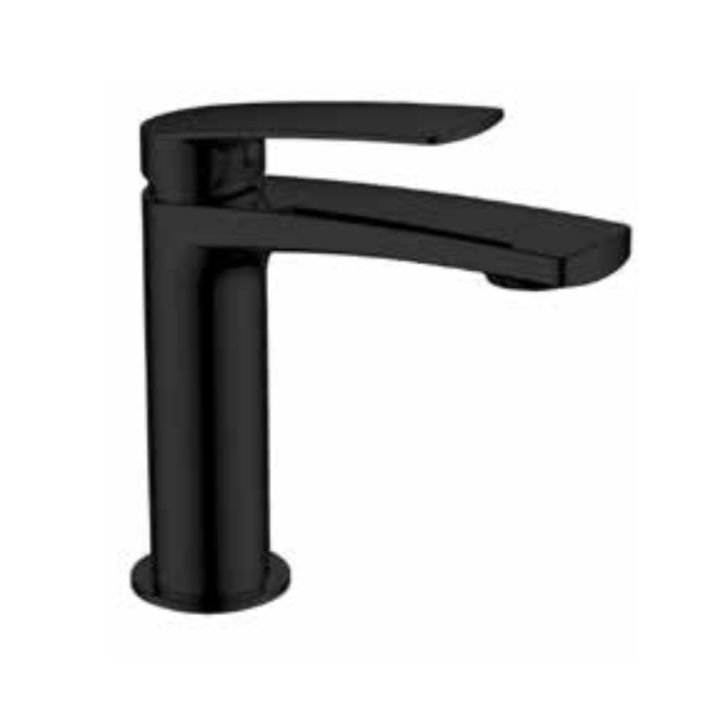 Monomando para  lavabo 118mm Malibú, cuerpo en latón NEGRO, cartucho cerámico de 35mm