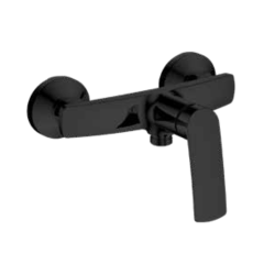Monomando para ducha NEGRO Malibú. Incluye soporte articulado y flexo reforzado de PVC