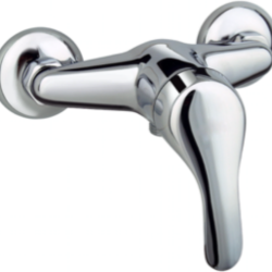 Grifo monomando para ducha de latón cromado Cadiz, incluye soporte articulado y flexo reforzado